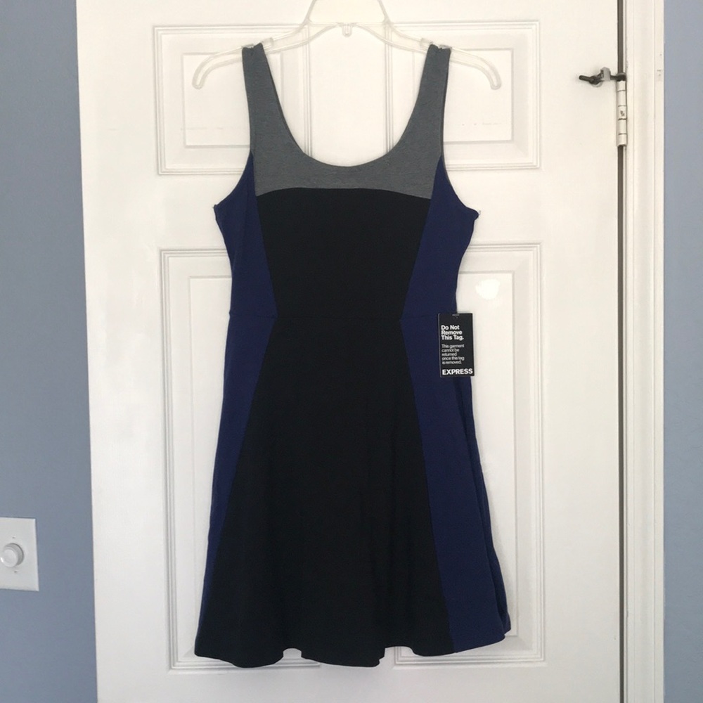 Express NWT Color Blocked Skater Dress